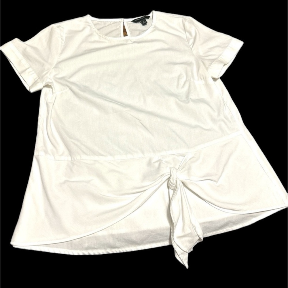 Banana Republic short sleeve tie front off white size s